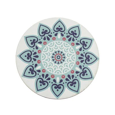 B23 Ahşap Çini Desenli Bardak Altlığı 6'lı