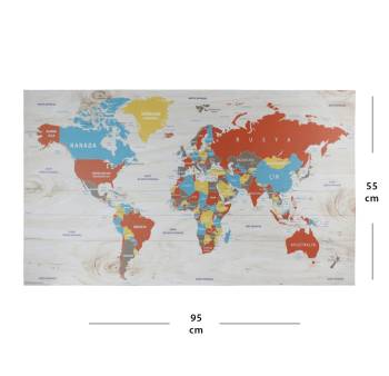  - BM4 Türkçe Dünya Haritası Kanvas Tablo