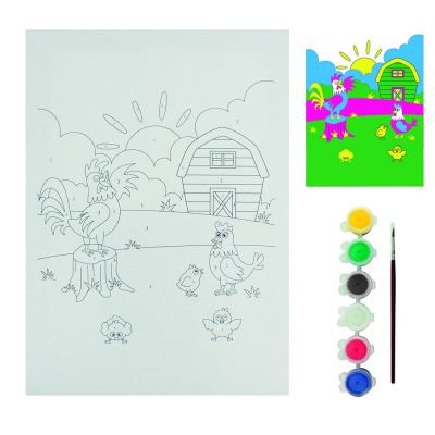  - BTS6 Boyama Tuval Sayılı Set 25x35 Horoz Çiftlik