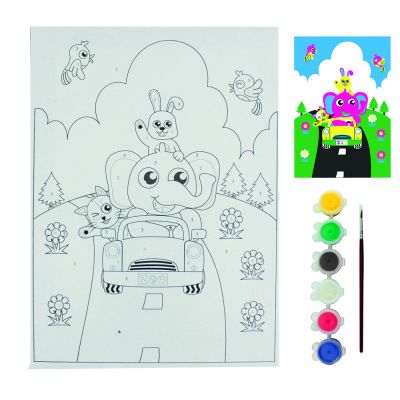  - BTS8 Boyama Tuval Sayılı Set 25x35 Araba Fil