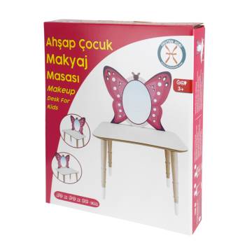 ÇG80 Ahşap Çocuk Kelebek Makyaj Masası
