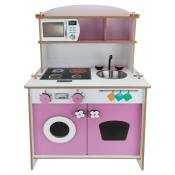  - ÇG83 Ahşap Çocuk Oyun Mutfağı Pembe