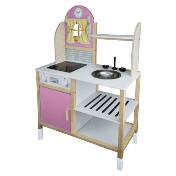 ÇG91 Ahşap Ledli Çocuk Mutfağı Pembe
