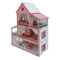 EV10 Pembe Barbie Ev Eşyalı - Thumbnail