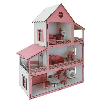  - EV10 Pembe Barbie Ev Eşyalı
