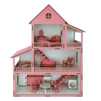 EV10 Pembe Barbie Ev Eşyalı - Thumbnail
