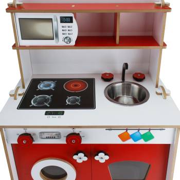 T1003 Ahşap Çocuk Oyun Mutfağı Kırımızı