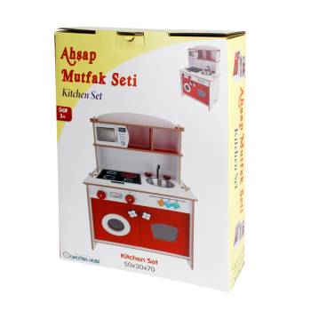T1003 Ahşap Çocuk Oyun Mutfağı Kırımızı