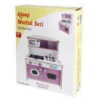 T1004 Ahşap Çocuk Oyun Mutfağı Pembe - Thumbnail