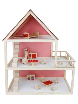 T2002 Ağaç Pembe Barbie Ev 68 cm Demonte