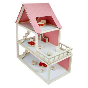 T2002 Ağaç Pembe Barbie Ev 68 cm Demonte