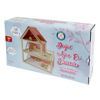 T2002 Ağaç Pembe Barbie Ev 68 cm Demonte