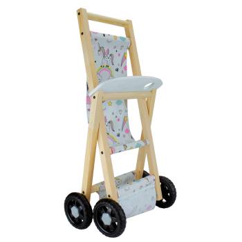 T3102 Ahşap Oyuncak Bebek Arabası