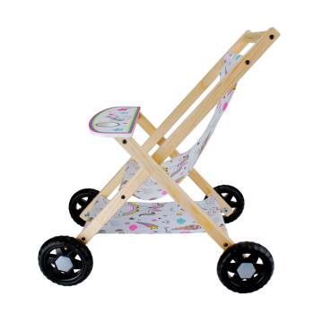 T3102 Ahşap Oyuncak Bebek Arabası