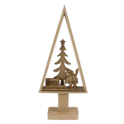  - YB58 Dekoratif Ahşap Yılbaşı Süsü Merry Christmas